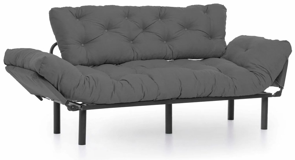 Sofá-Cama de 3 Lugares Nitta – Cinzento – 185x85x70 cm
