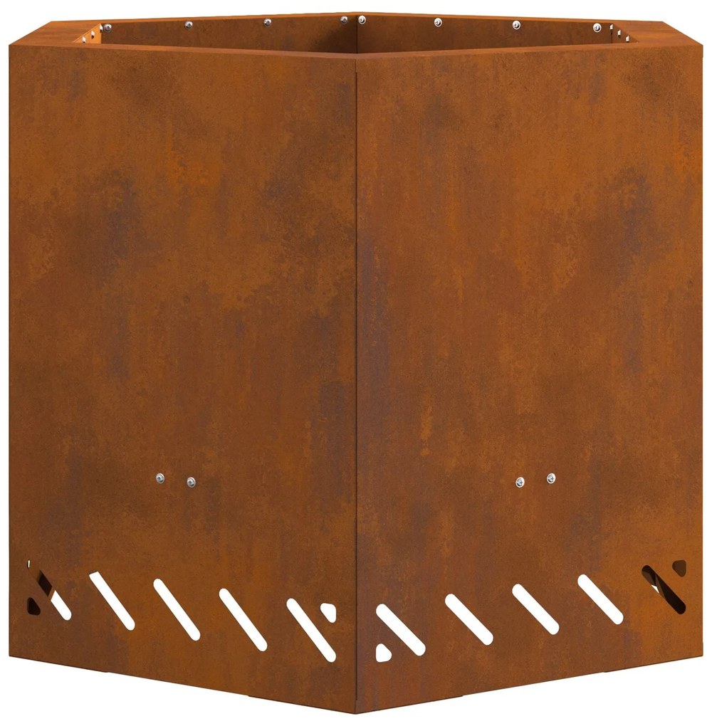 Fogueira Sem Fumaça Hexagonal 58x58x51 cm Aço Envelhecido