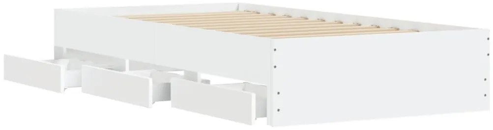 Estrutura de cama c/ gavetas 90x200 cm derivados madeira branco