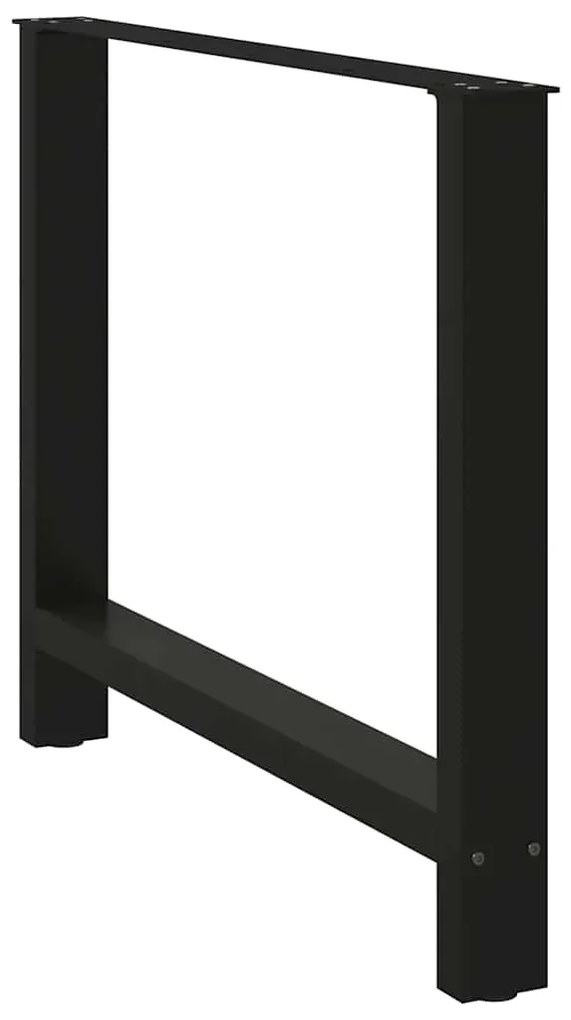 Pés para mesa de jantar , pretos, 2 peças, 100x (72-73) cm, aço