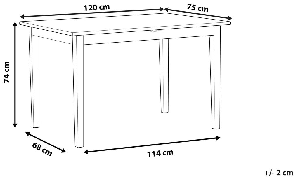 Mesa de jantar em madeira com pernas brancas 120 x 75 cm HOUSTON Beliani