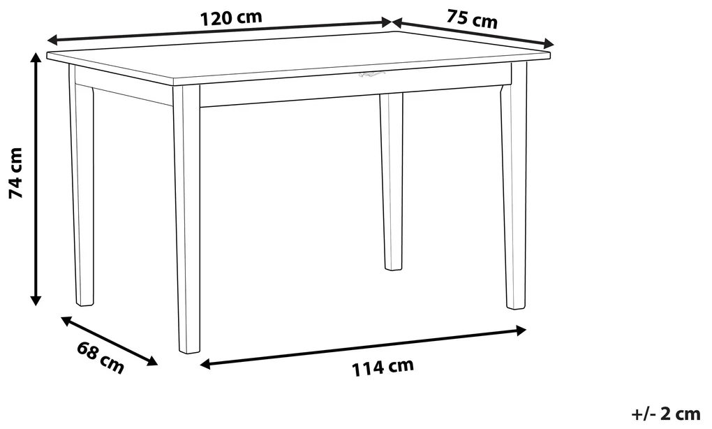 Mesa de jantar em madeira castanha clara 150 x 85 cm NATURA 