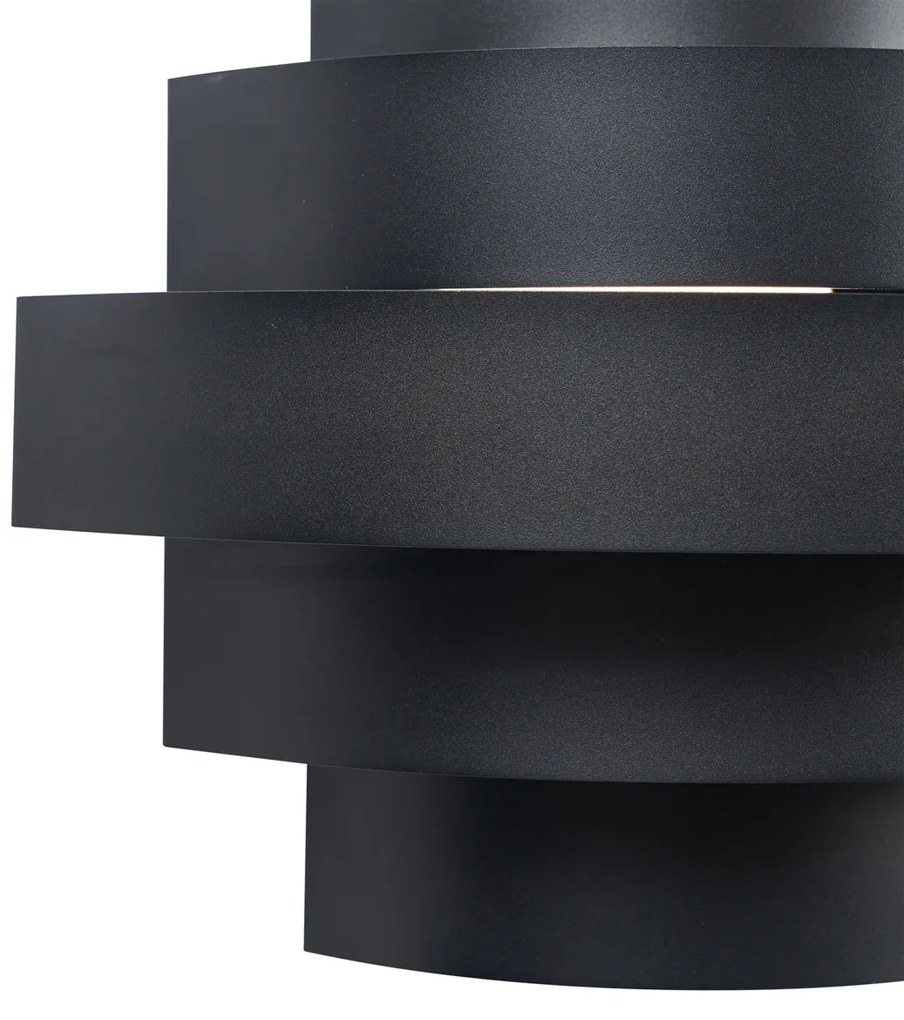 Candeeiro de parede moderno preto com LED regulável em 3 níveis - Lines Moderno