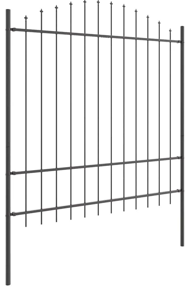 Cerca de Jardim com Topo de Arco Cinza 5.1x1.75m em Aço