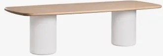 Mesa De Jardim Retangular 270x110 Cm Em Madeira De Acácia Bogotá Marrom Acácia Claro & Branco Brilhante - Sklum