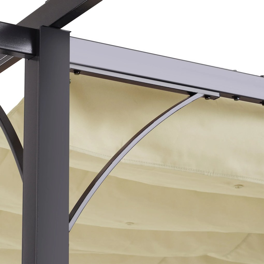 Gazebo  com telhado retrátil Pergola para jardim com terraço ou pátio