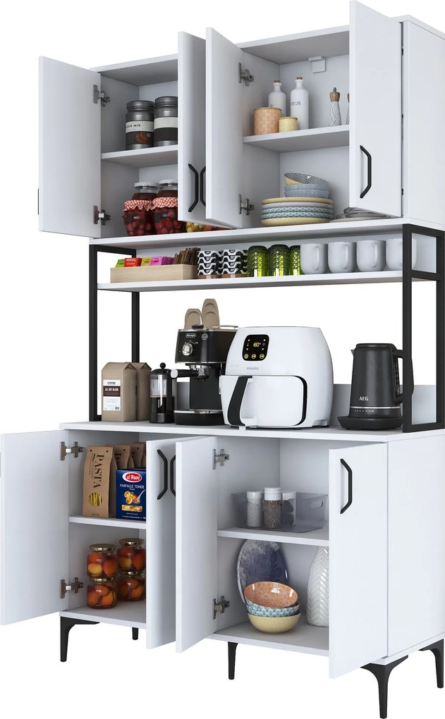 Armário Alto de Cozinha "Stella" - 120 x 198,6 x 40 cm - Branco - Desi