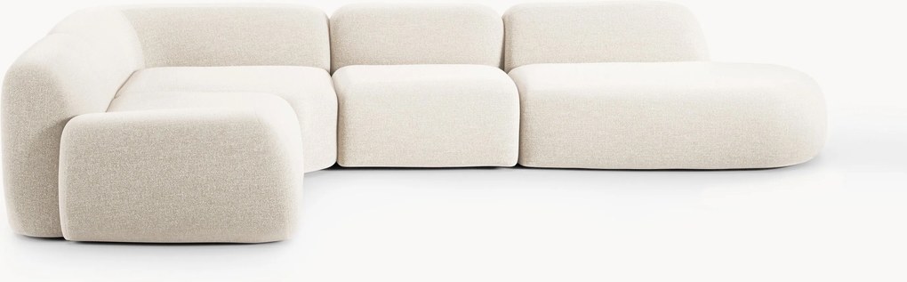 Sofá de canto modular XL em bouclé com chaise longue Wolke