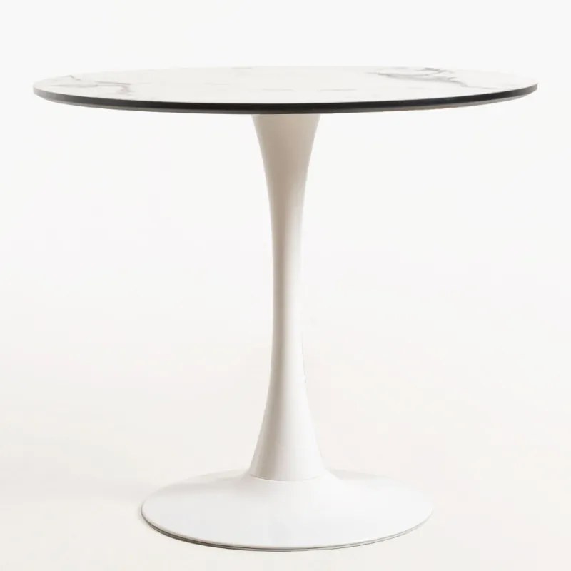 Mesa Kolio 90 cm Marmol - Branco