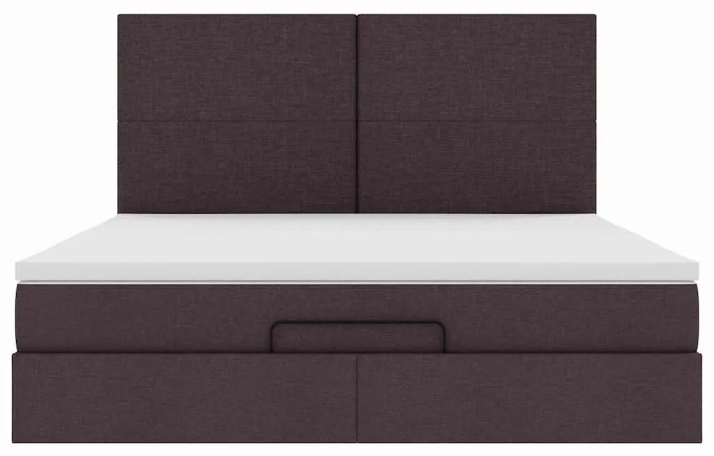 Estrutura de cama otomana com colchão 180x200cm castanho escuro