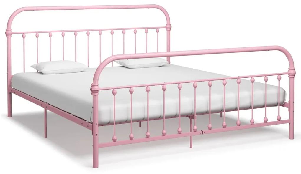 Estrutura de cama 180x200 cm metal rosa