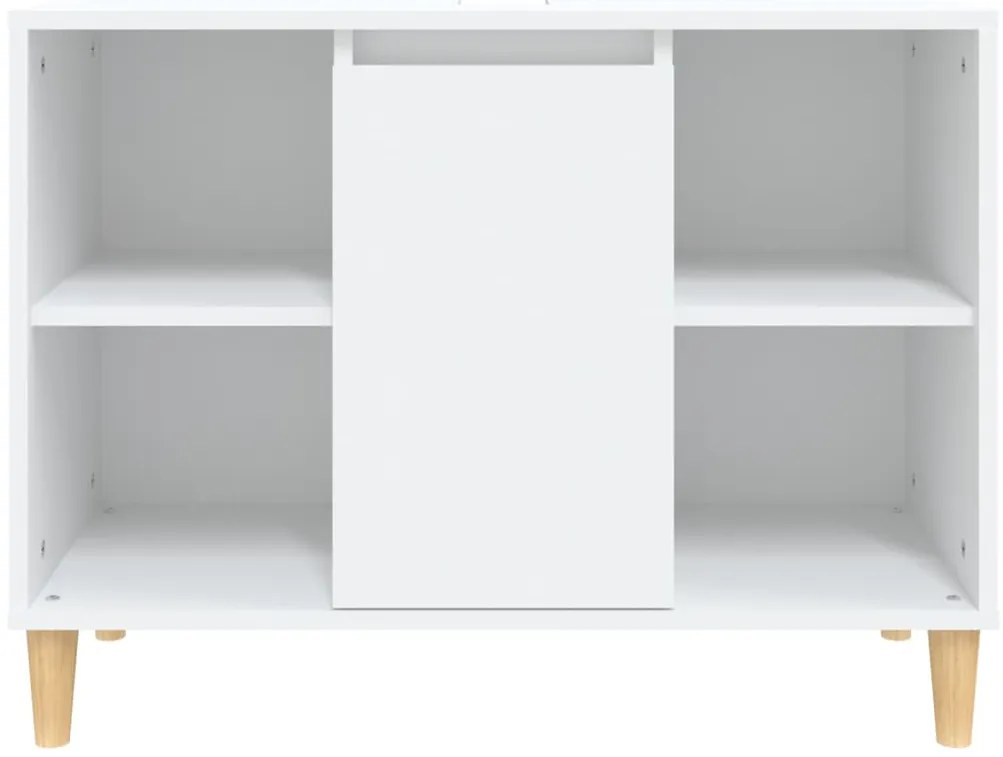 Armário de lavatório 80x33x60 cm derivados de madeira branco