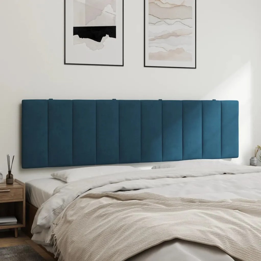 Almofadão de cabeceira 180 cm veludo azul