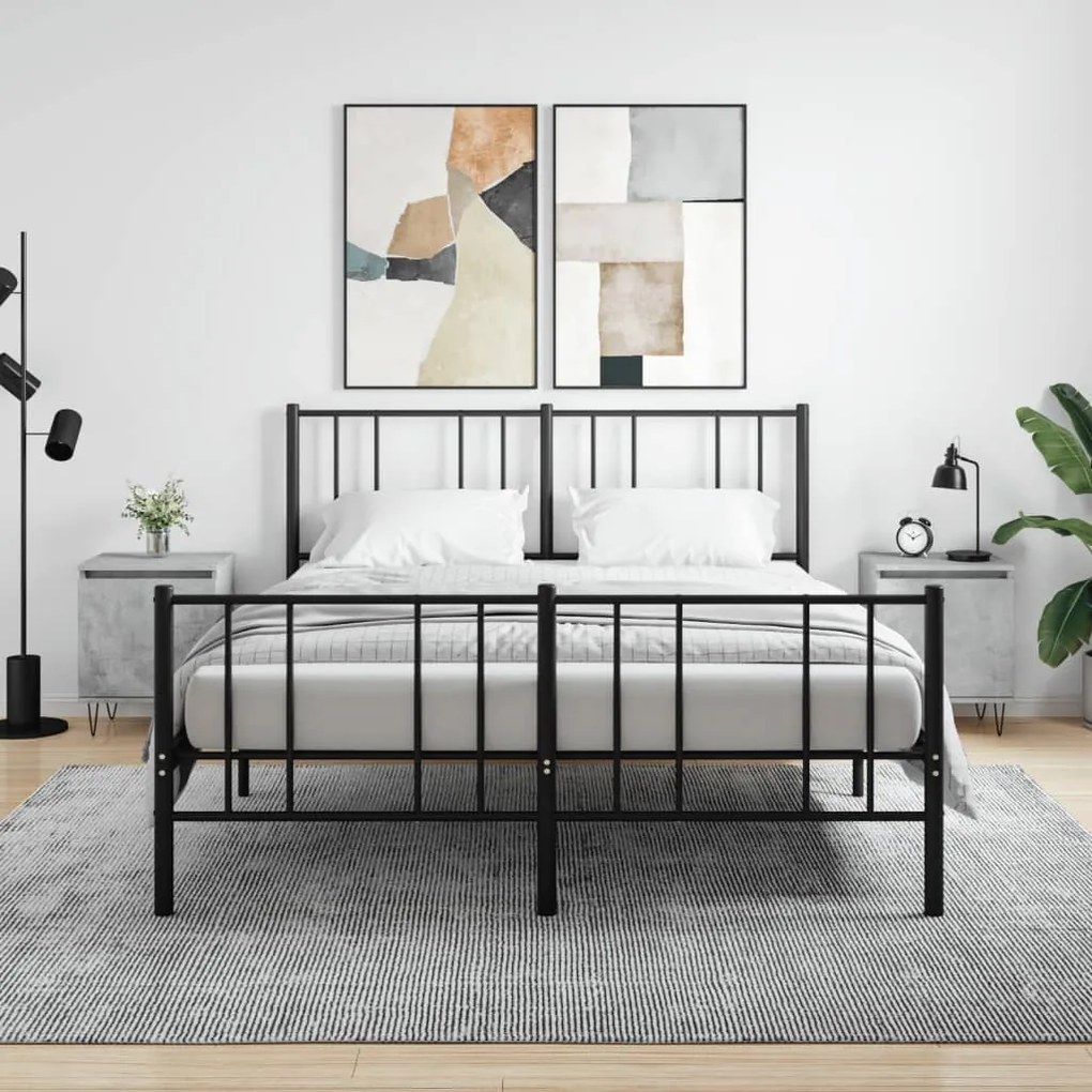 vidaXL Mesas cabeceira 2pcs 40x30x50cm derivados madeira cinza-cimento