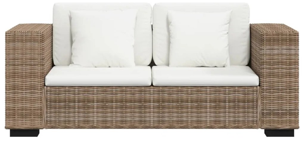 Conjunto sofás de 2 + 3 lugares, vime genuíno