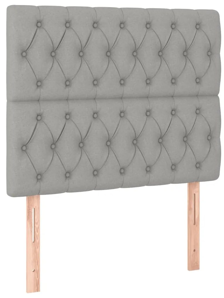 Estrutura de cama sem colchão 90x200 cm tecido cinzento-claro