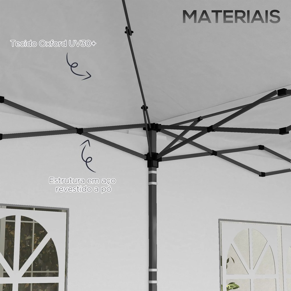 Tenda Dobrável 585x295 cm com Paredes Laterais Tenda para Festas com A