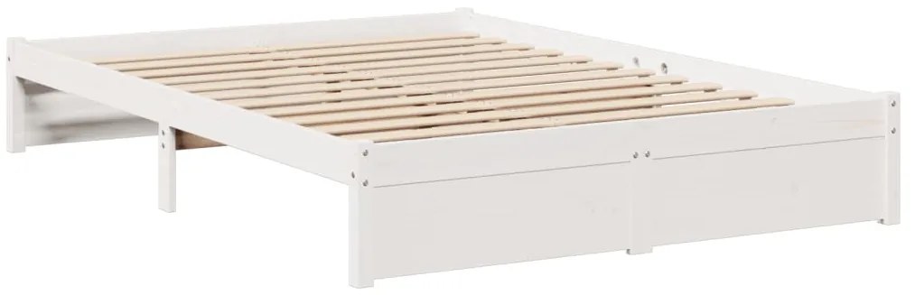 Cama com estante sem colchão 120x200 cm pinho maciço branco