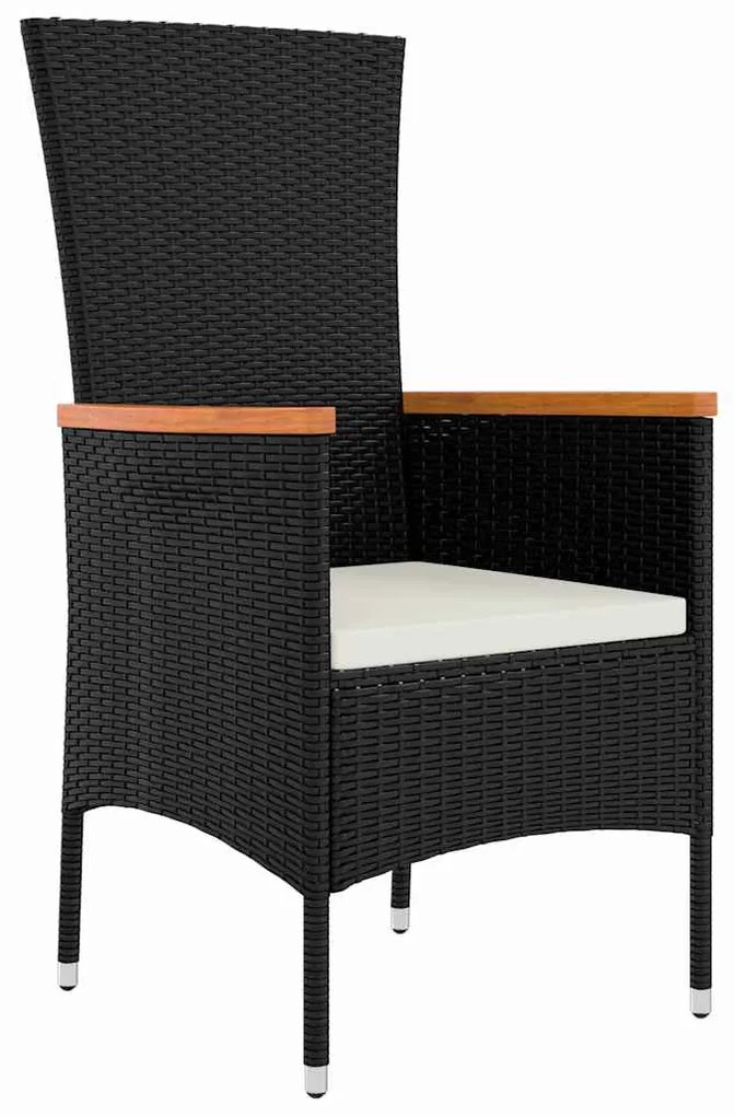 Conjunto de Jantar de Jardim 5 pcs Preto 80 x 80 x 73 cm