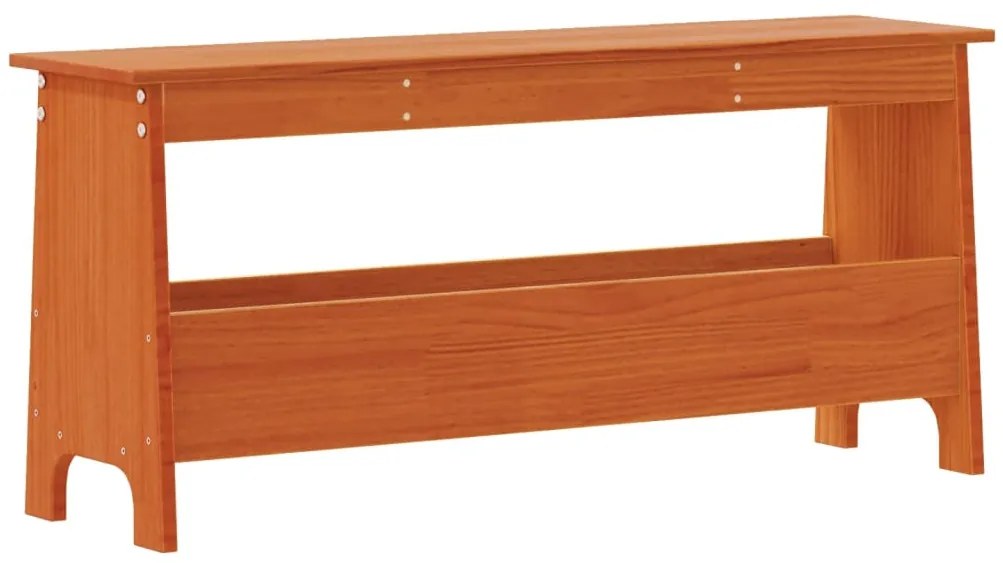 Banco de corredor 100x28x45 cm pinho maciço castanho cera