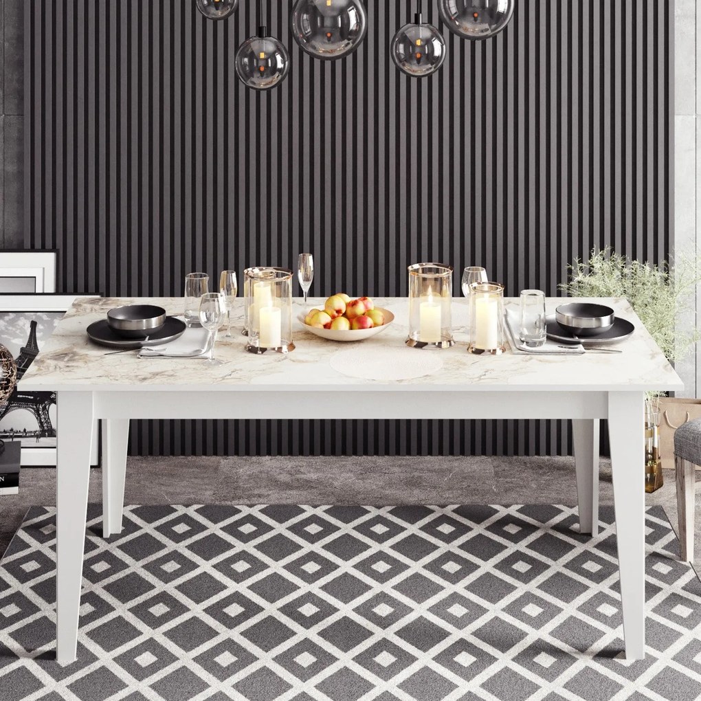 Mesa de Jantar Polka – Branco – 180x76,8x90 cm