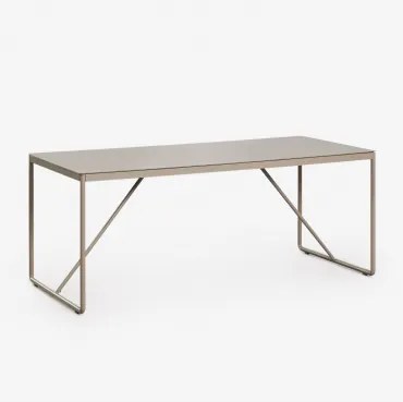 Mesa De Jantar Retangular 185x85 Cm Em Aço Melida Moka Brown - Sklum