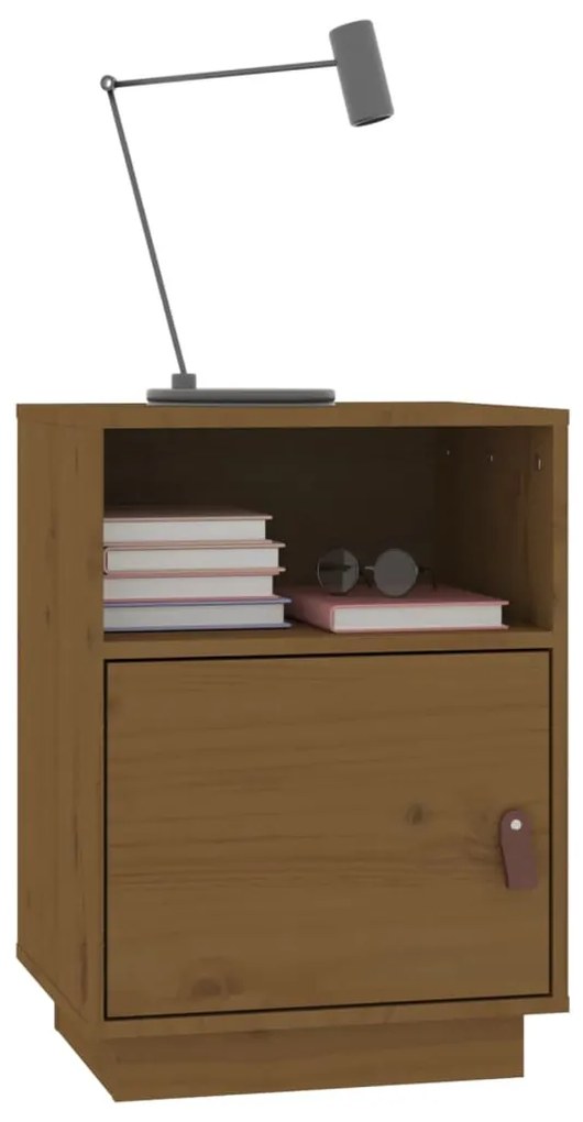 Mesas de cabeceira 2 pcs 40x34x55 cm pinho maciço castanho mel
