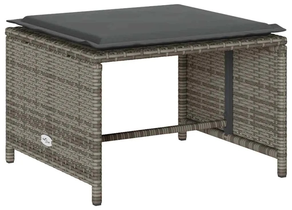 5 pcs conjunto sofás de jardim c/ almofadões empilhável vime PE