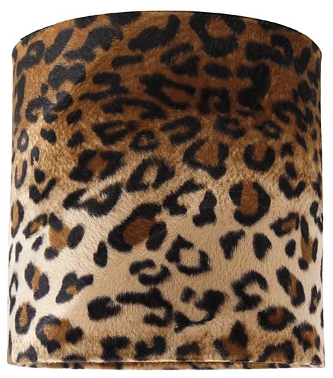 Abajur de veludo estampado de leopardo 20/20/20 interior dourado Clássico / Antigo