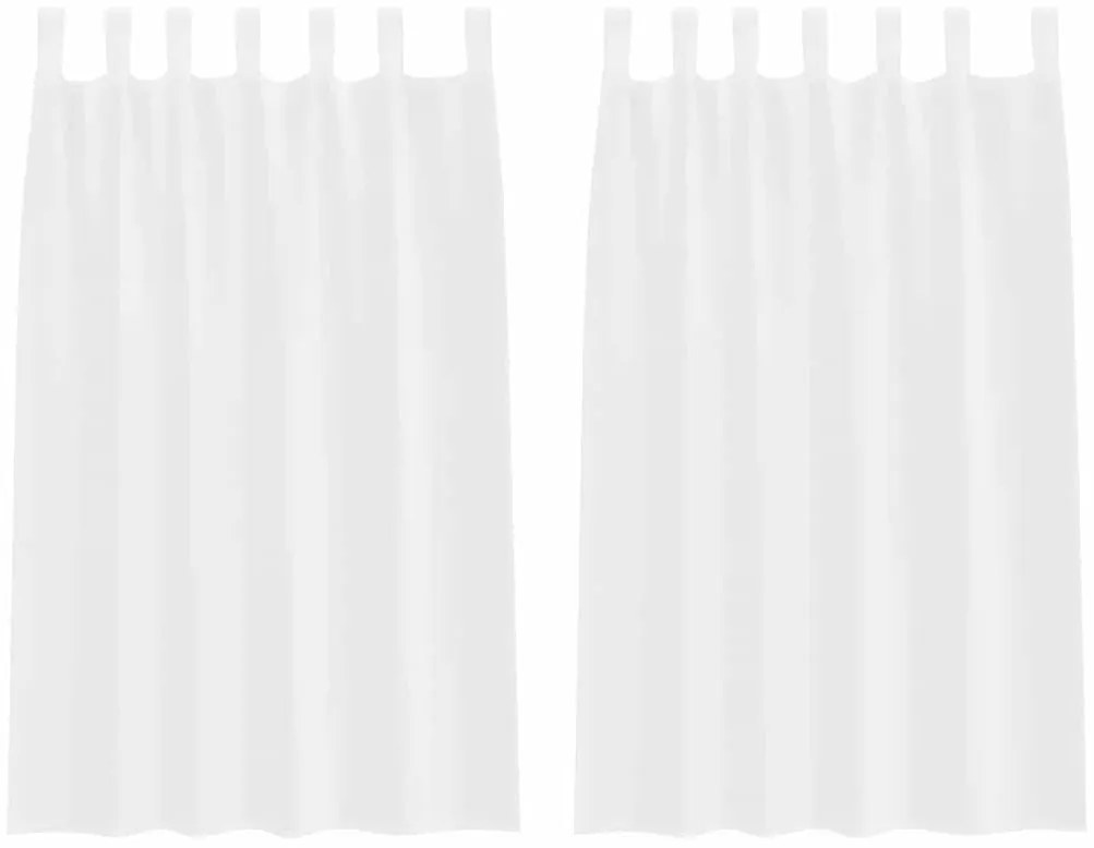 Cortinas com cortinas 2 pcs Branco 140 x 175 cm Poliéster