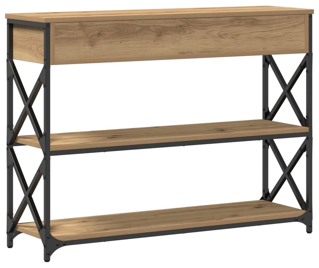 Mesa de Console vidaXL Carvalho Artesanal 100x28x75 cm Madeira Engenhe