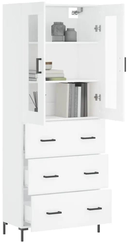 Armário alto 69,5x34x180 cm derivados de madeira branco