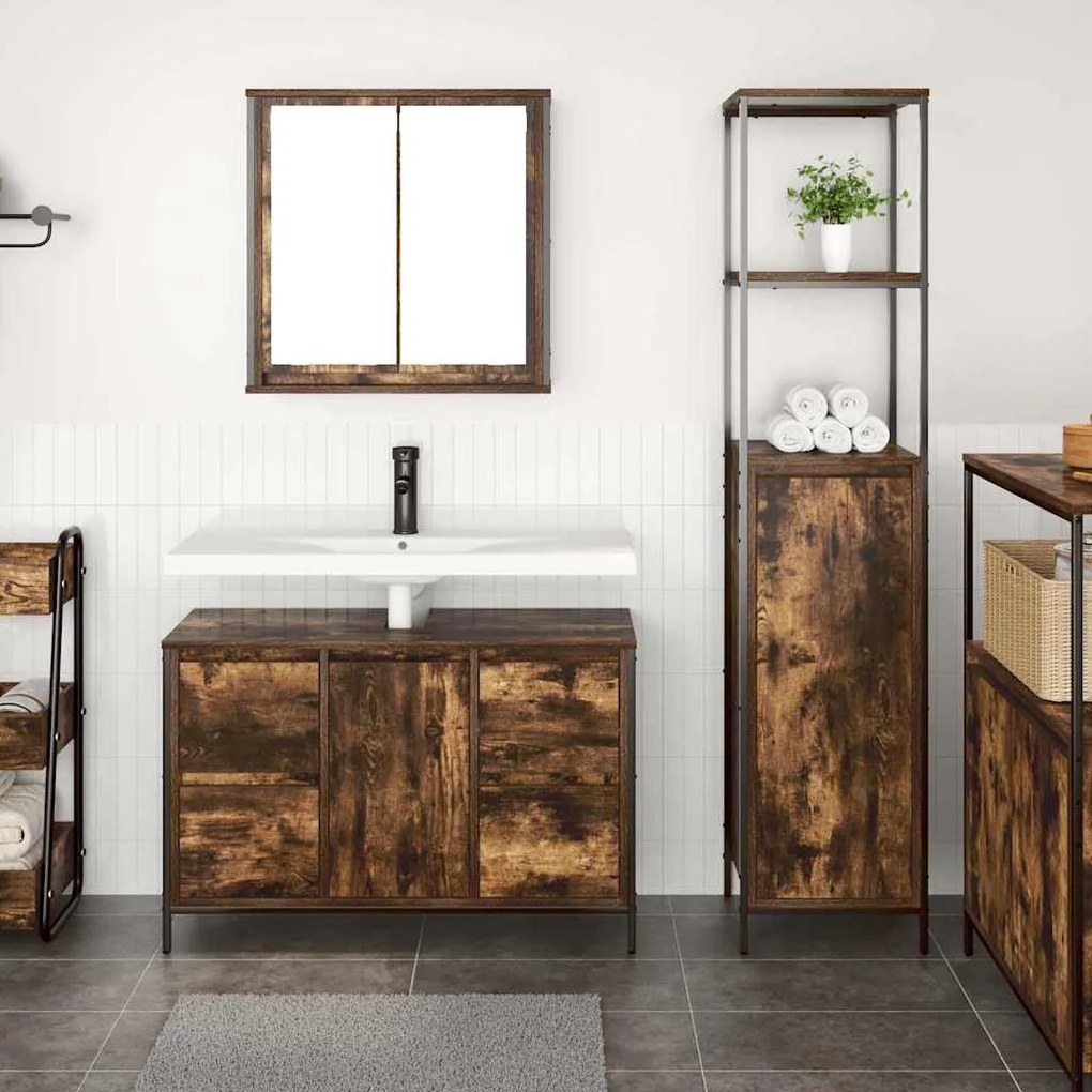 vidaXL Conjunto de Móveis para Banheiro com gaveta com porta 2 pcs