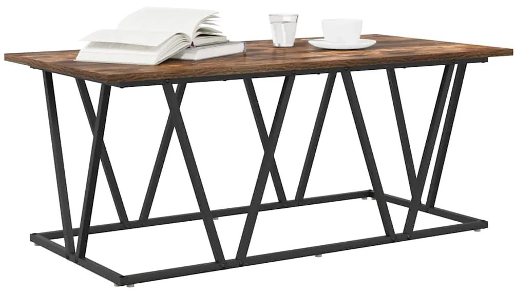 Mesa de Café vidaXL Carvalho Fumado 100x50x40 cm Madeira de Engenharia