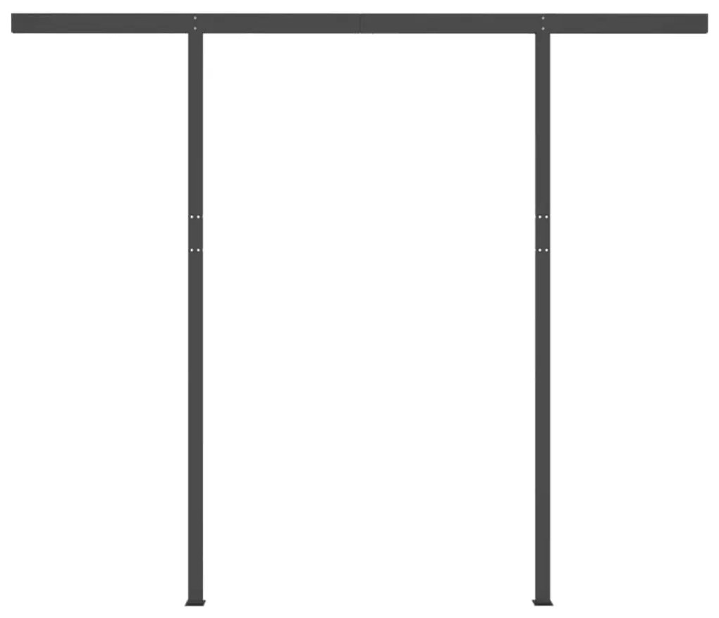 Toldo retrátil manual com postes 3x2,5 m cor creme