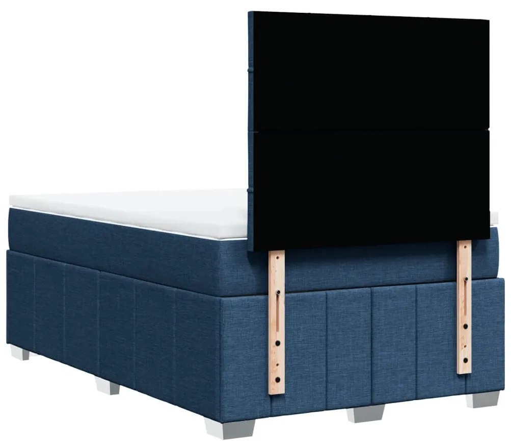 Cama com molas/colchão 120x200 cm tecido azul