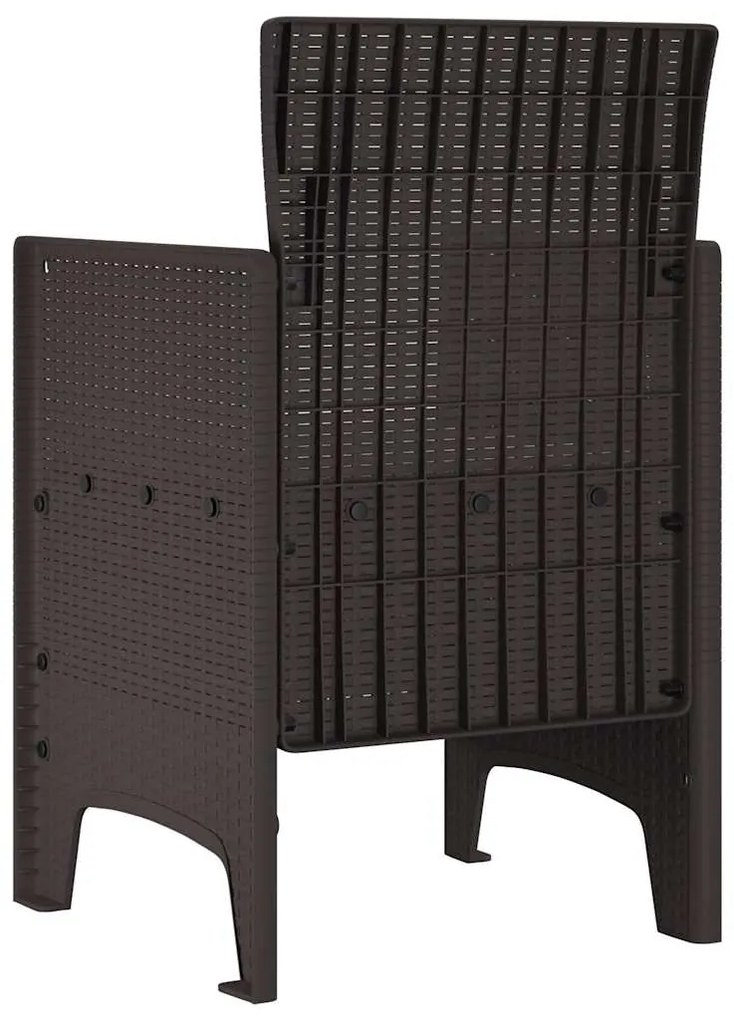 Cadeiras de Jardim 4 pcs Castanho 53 x 49 x 85 cm Plástico