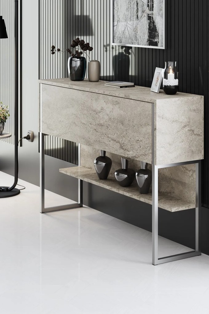 Cômoda Luxe – Travertine Silver – 120x80x30 cm