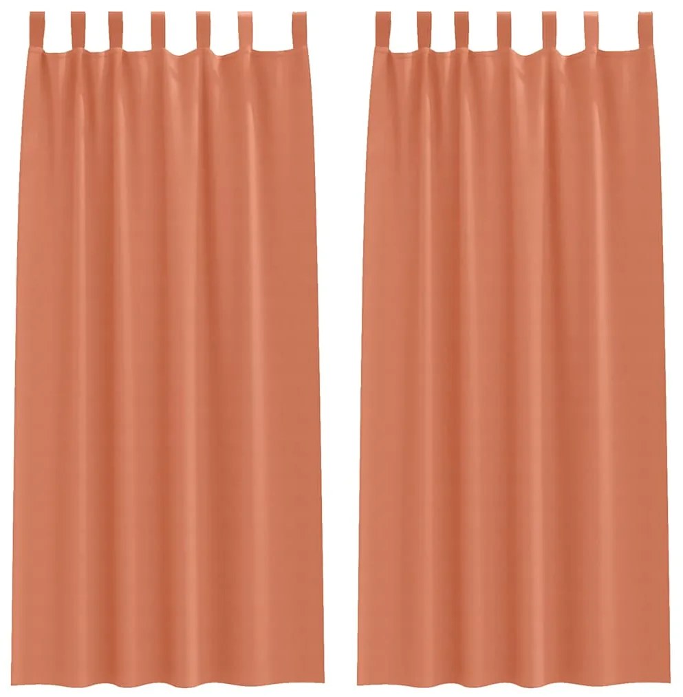 Cortinas com cortinas 2 pcs Terracota 260 x 140 cm Poliéster