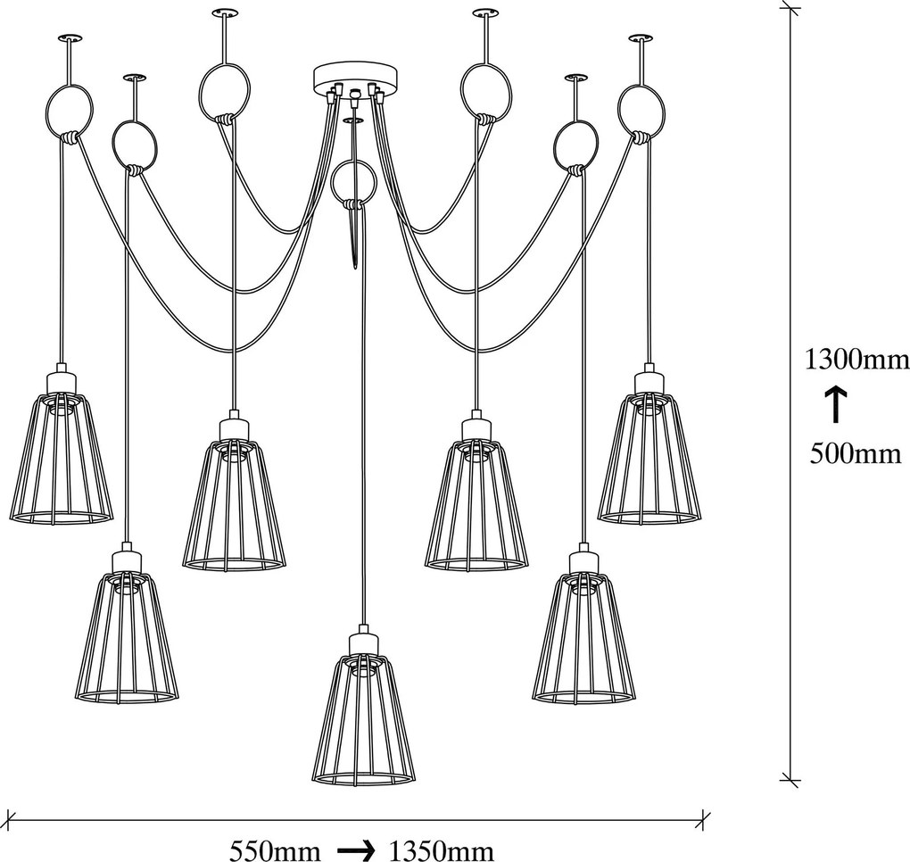 Candeeiro Tel – Preto – 135 cm x 130 cm