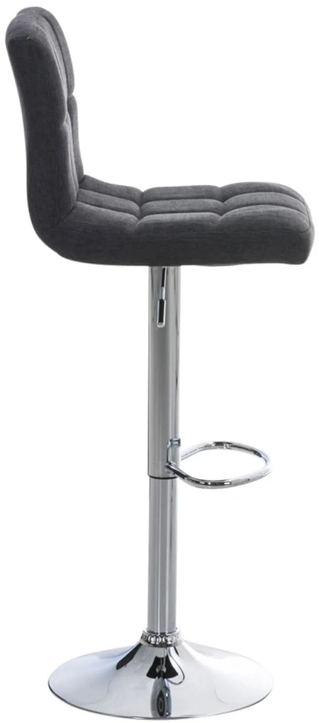 Conjunto de 2 bancos de bar Peru em tecido e com estrutura cromada 46 x 94-114 x 47 cm Cinzento escuro