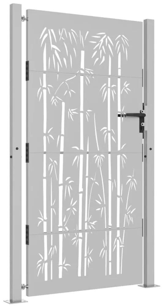 Portão de jardim 105x205 cm aço corten design bambu