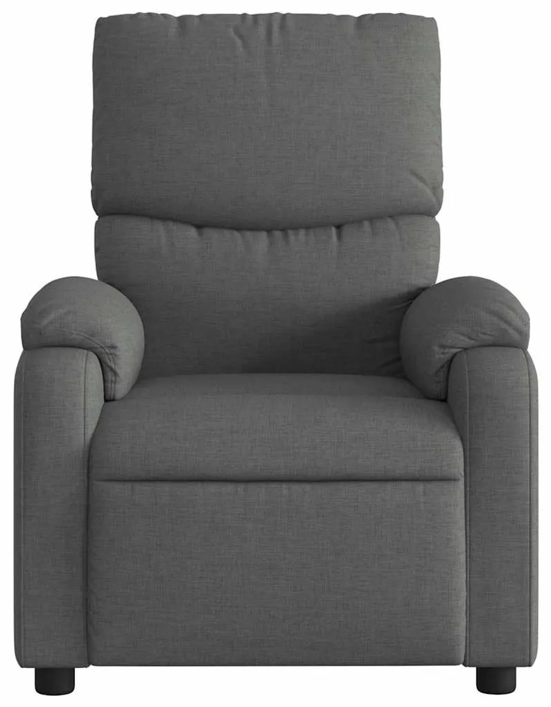 Poltrona de massagens reclinável tecido cinzento-escuro