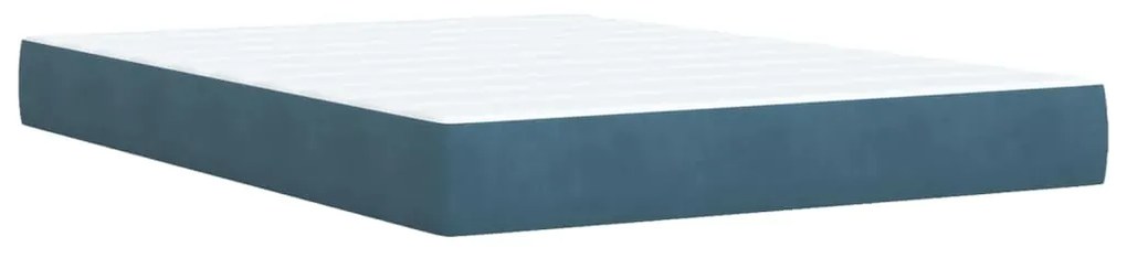 Cama boxspring com colchão 140x190 cm veludo azul