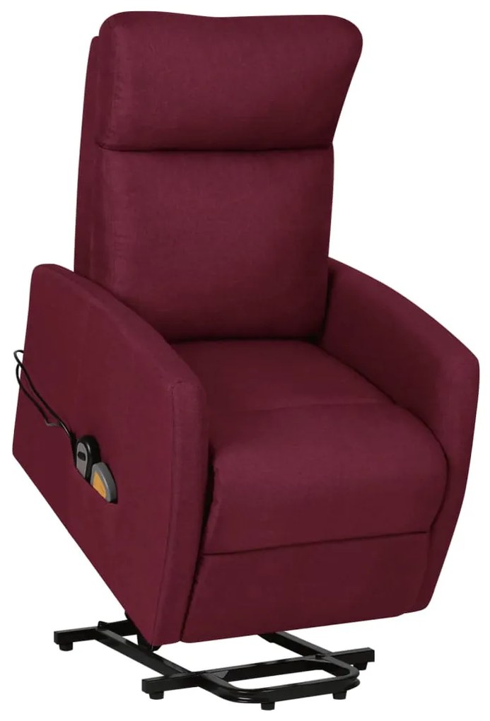 vidaXL Poltrona elevatória de massagens tecido roxo