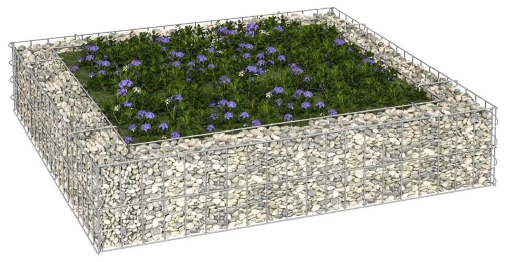 vidaXL Canteiro elevado/cesto gabião 100x100x20 cm aço galvanizado