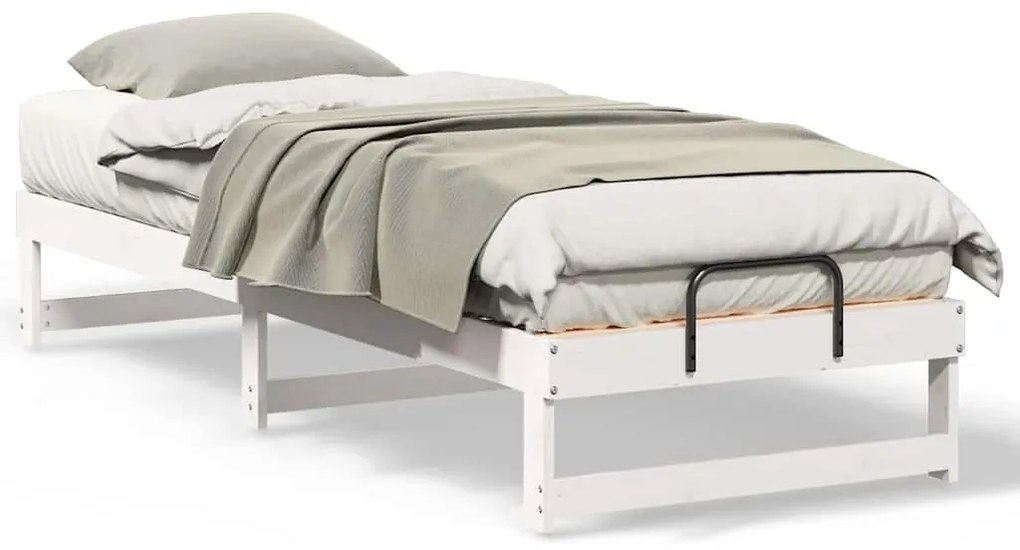 Estrutura de Cama com Alças Branco 80 x 200 cm