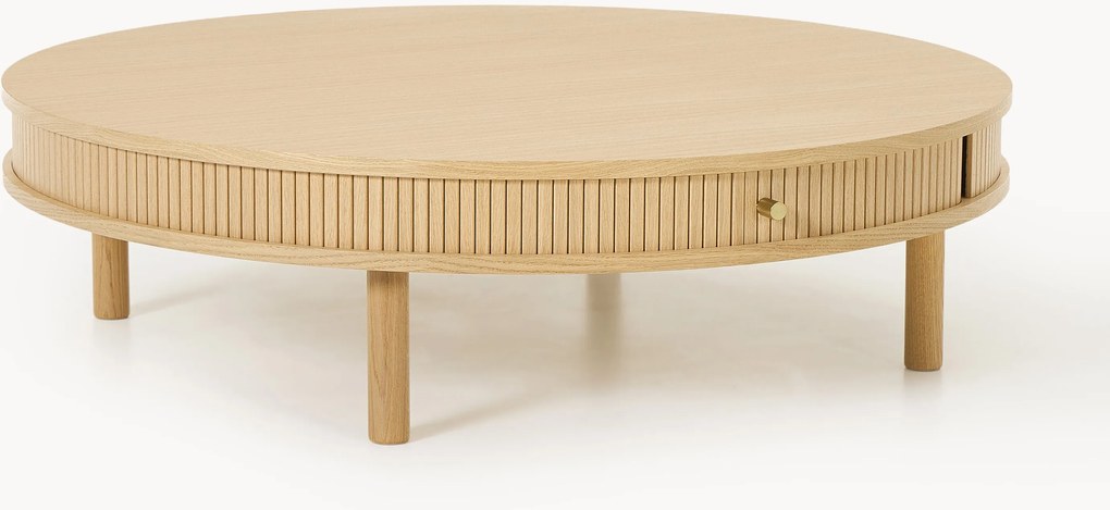 Mesa de centro com frente canelada Calary, Ø 110 cm