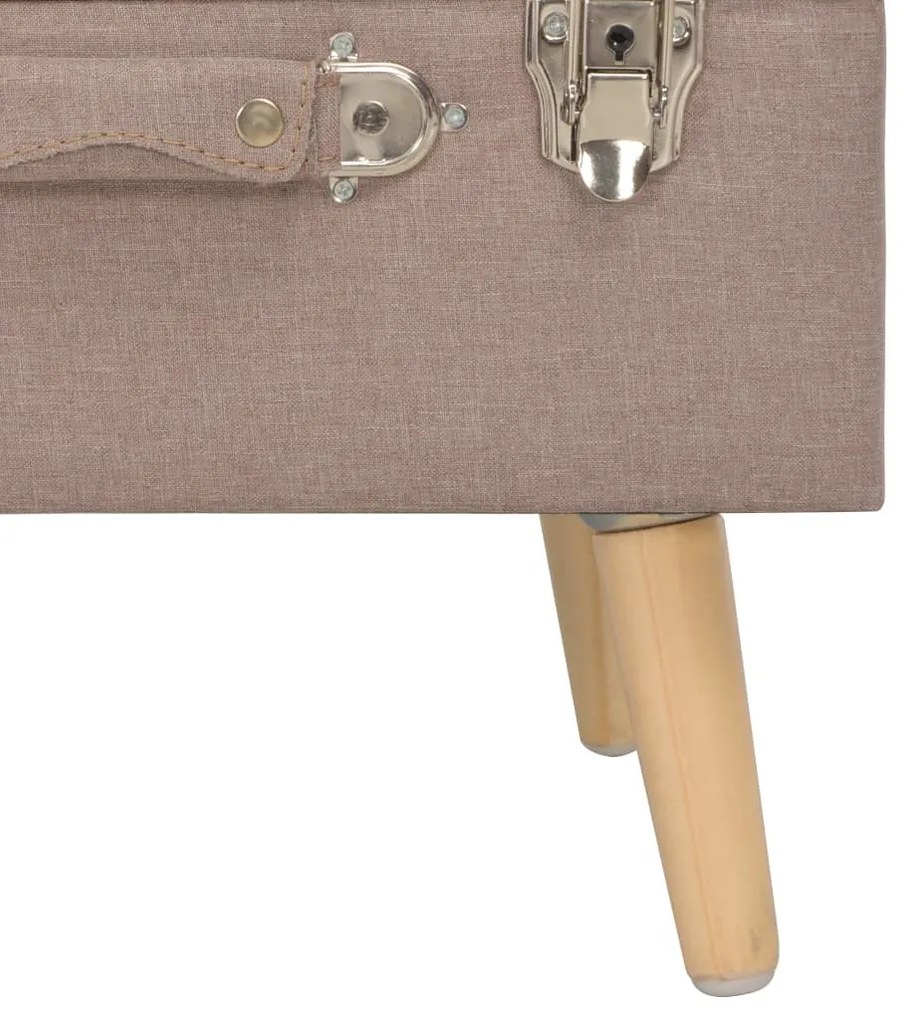 Banco de arrumação 40 cm tecido castanho