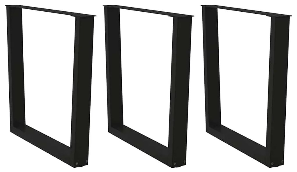 Mesa de jantar pernas 3 pcs forma de V 80x(72-73,3)cm aço preto